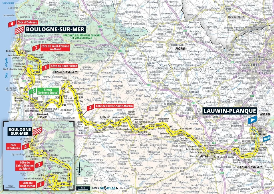 Tour de France 2025 Stage 2 Preview: Lauwin‑Planque → Boulogne‑sur‑Mer — Wind, Climbs & Puncheur Chaos 4 Tour-de-France-2025-stage-2-map