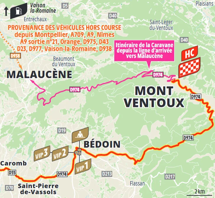 Tour de France 2025 Stage 16 Route - Mont Ventoux 3 tdf 2025 stage 16 route finishclimb