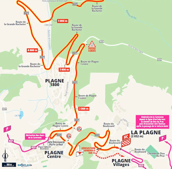 Tour de France 2025 Stage 19 Route: Albertville to La Plagne Full Climb Profile 5 tdf-2025-stage-19-route-finale