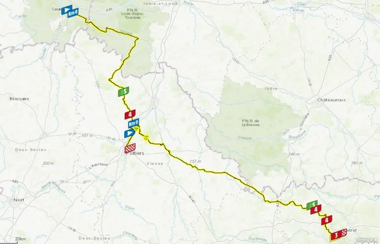 Tour de France Femmes 2025 Stage 4: Saumur to Poitiers — Sprinters’ Day on Historic Ground 3 tdf-femme-stage-4-map