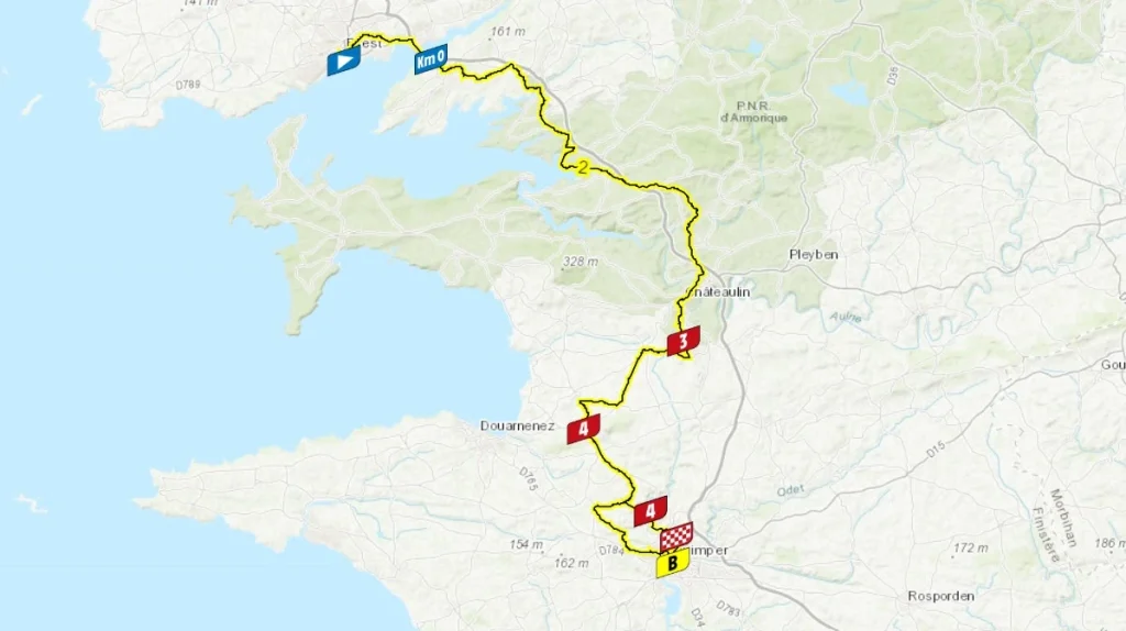 📍 Tour de France Femmes 2025 Stage 2: Brest ➔ Quimper (110.4 km) 2 tdf-femmes-2025-stage-2-route-map