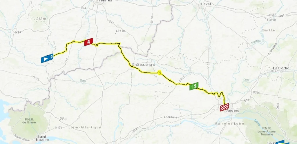 Tour de France Femmes 2025 Stage 3: La Gacilly to Angers – A Flat Finish for the Sprinters 2 tdf-femmes-2025-stage-3-map