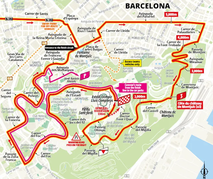 Tour de France 2026 Stage 2 Route Circuit Barcelona