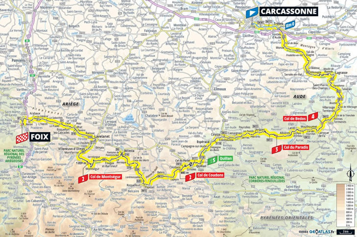 Tour de France 2026 Stage 4 Route Carcassonne to Foix