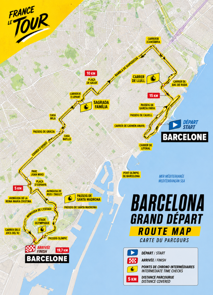 Tour de France 2026 Stage 1 Route Map Barcelona