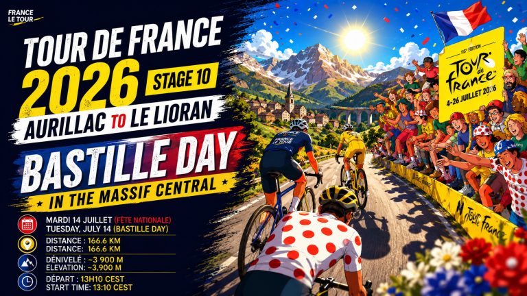 Tour de France 2026 Stage 10 Bastille Day Aurillac to Le Lioran