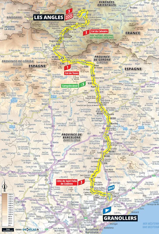 Tour de France 2026 Stage 3 Route Granollers to Les Angles
