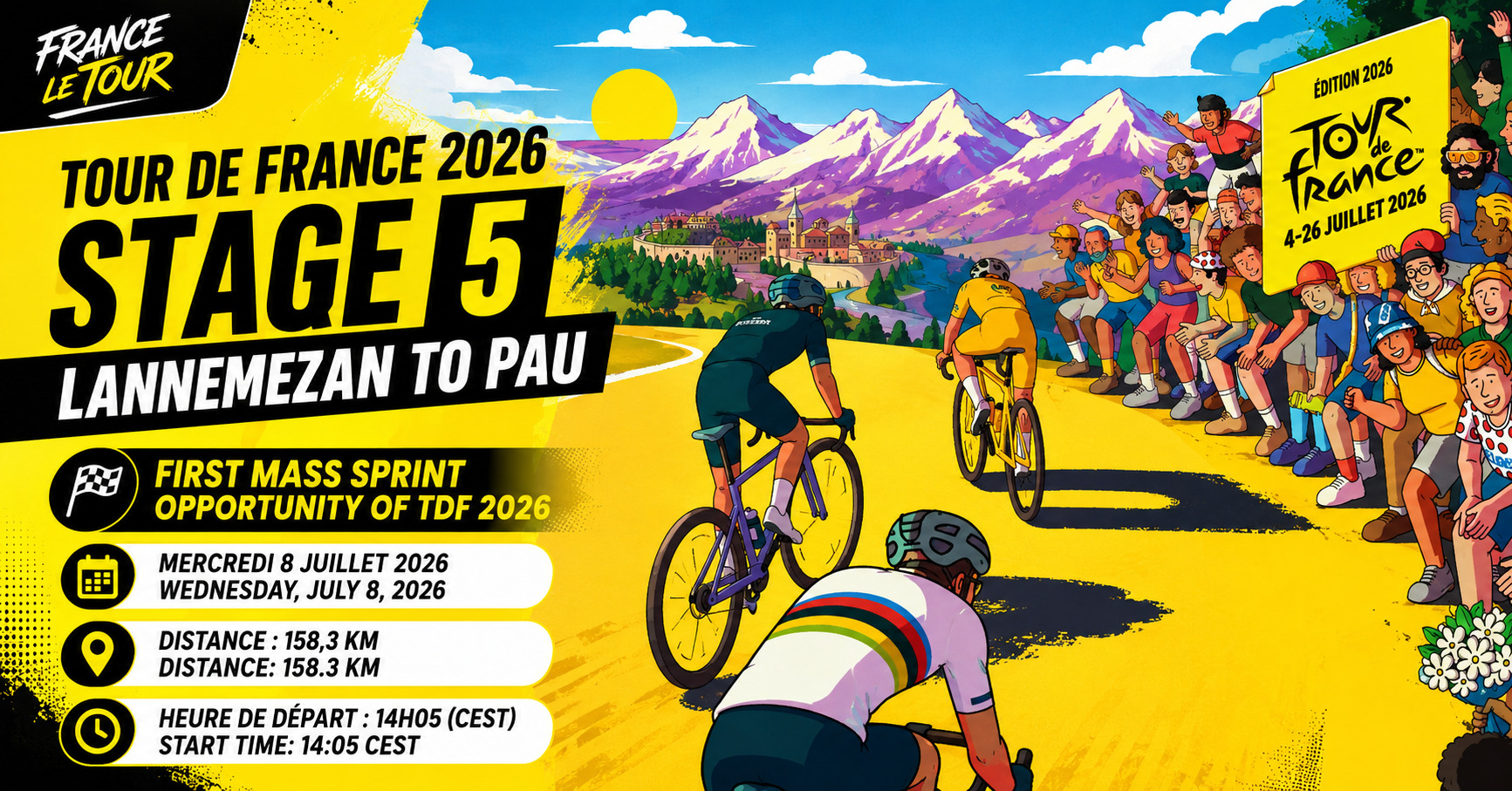 Tour de France 2026 Stage 5: Complete Guide to the Lannemezan to Pau Sprint Stage 1 Tour de France 2026 Stage 5 Lannemezan to Pau Sprint Stage