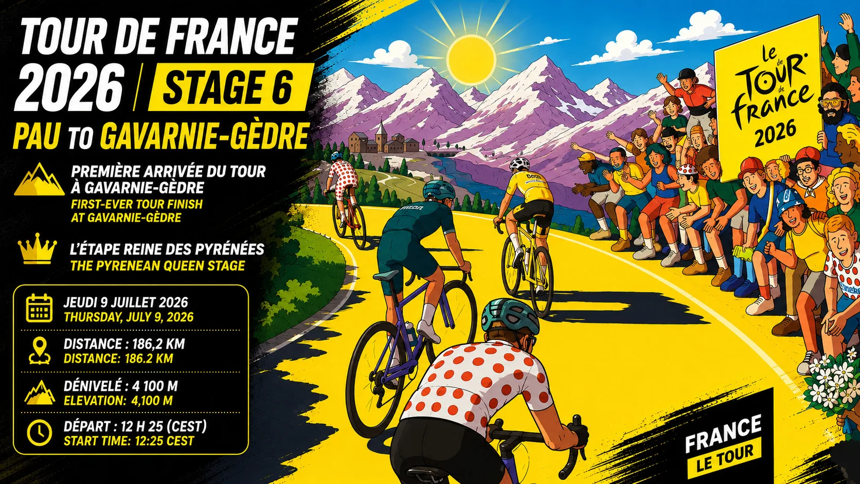 Tour de France 2026 Stage 6: Complete Guide to the Pau to Gavarnie-Gèdre Pyrenean Queen Stage 1 Tour de France 2026 Stage 6 Pau to Gavarnie-Gèdre