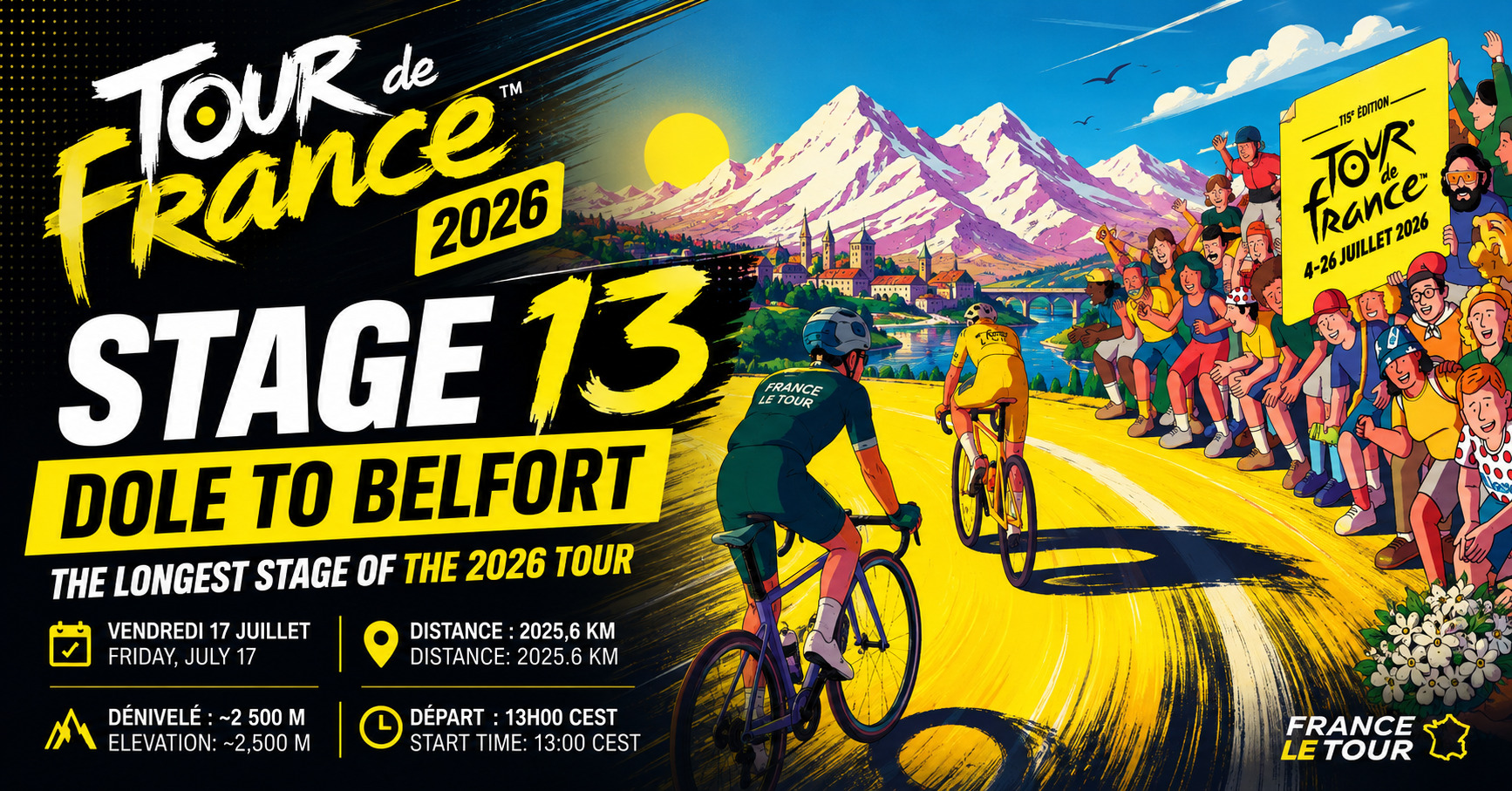 Tour de France 2026 Stage 13 Dole to Belfort