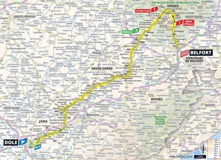 Tour de France 2026 Stage 13 Route Dole to Belfort