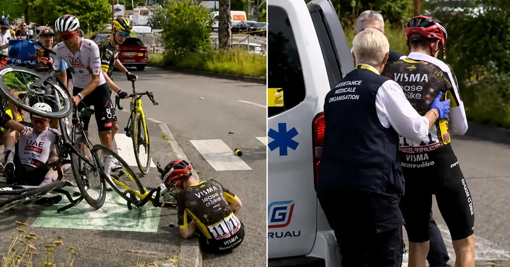 Jonas Vingegaard crashed Stage 15