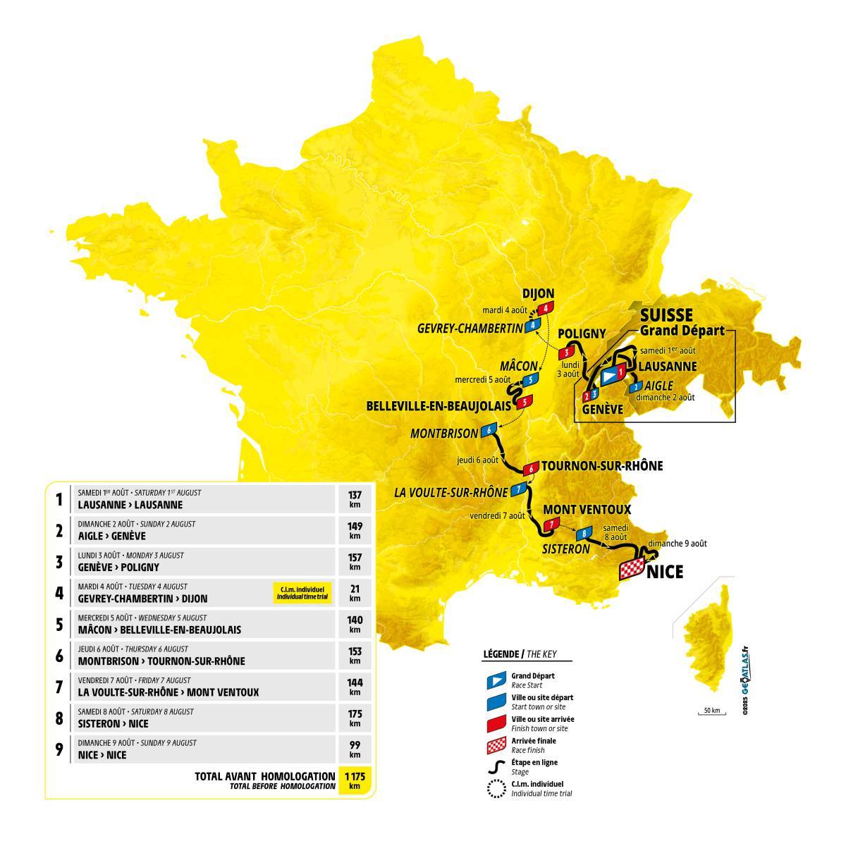Tour de France Femmes avec Zwift 2026 Route: Full Stage-by-Stage Guide, Map & Elevation Profiles 2 Tour de France Femmes avec Zwift 2026 route map