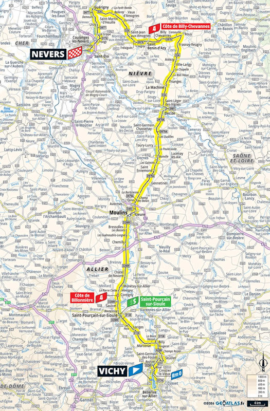 Tour de France 2026 Stage 11 Route Vichy to Nevers