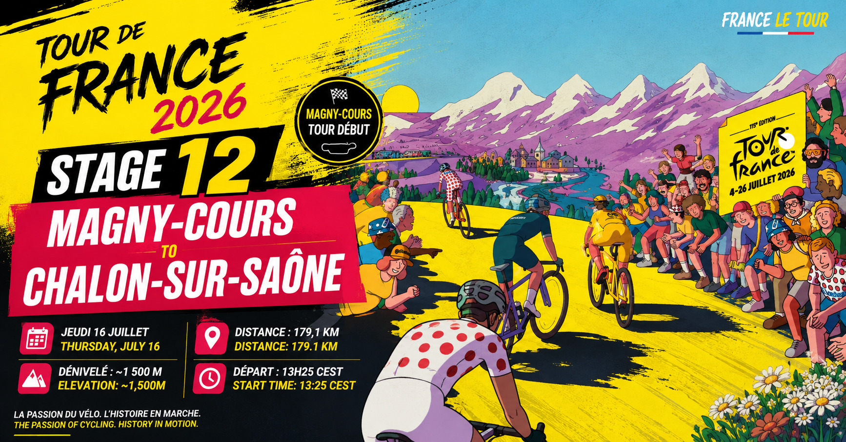 Tour de France 2026 Stage 12 Magny-Cours to Chalon-sur-Saône